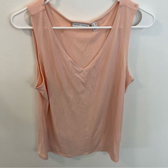 New Susan Graver Sheer Chiffon Scarf Top with Knit Tank | Size M - Picture 8 of 15